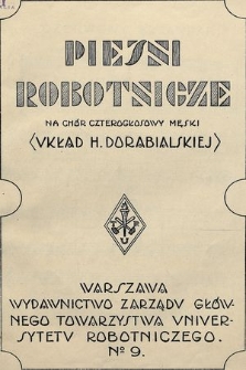 Pieśni robotnicze : na chór czterogłosowy męski