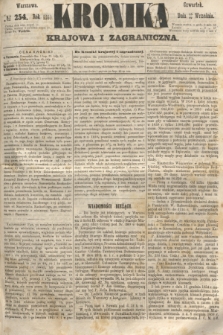 Kronika Krajowa i Zagraniczna. 1860, № 254 (27 września)