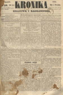 Kronika Krajowa i Zagraniczna. 1860, № 256 (29 września)