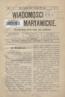 Wiadomości Maryawickie. R.1, nr 1 (7 stycznia 1909)