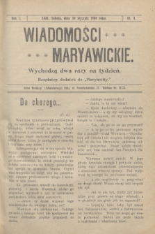 Wiadomości Maryawickie : bezpłatny dodatek do „Maryawity". R.1, nr 8 (30 stycznia 1909)