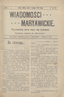 Wiadomości Maryawickie : bezpłatny dodatek do „Maryawity". R.1, nr 10 (6 lutego 1909)
