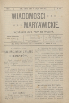 Wiadomości Maryawickie. R.1, nr 14 (20 lutego 1909)