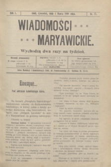 Wiadomości Maryawickie. R.1, nr 17 (4 marca 1909)