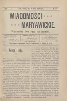 Wiadomości Maryawickie. R.1, nr 18 (6 marca 1909)