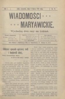 Wiadomości Maryawickie. R.1, nr 19 (11 marca 1909)