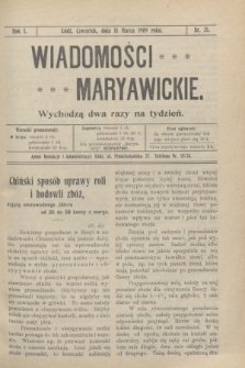 Wiadomości Maryawickie. R.1, nr 21 (18 marca 1909)