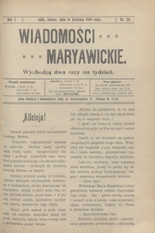 Wiadomości Maryawickie. R.1, nr 28 (10 kwietnia 1909)