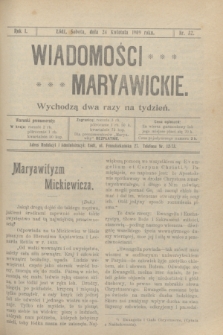 Wiadomości Maryawickie. R.1, nr 32 (24 kwietnia 1909)