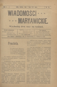 Wiadomości Maryawickie. R.1, nr 34 (1 maja 1909)