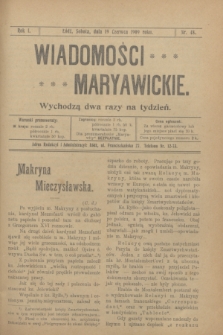 Wiadomości Maryawickie. R.1, nr 48 (19 czerwca 1909)