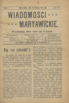 Wiadomości Maryawickie. R.1, nr 66 (20 sierpnia 1909)