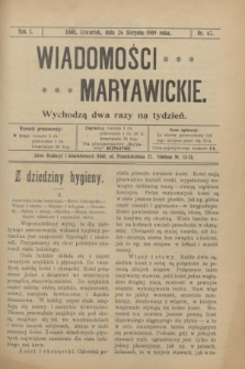 Wiadomości Maryawickie. R.1, nr 67 (26 sierpnia 1909)