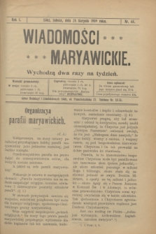 Wiadomości Maryawickie. R.1, nr 68 (28 sierpnia 1909)