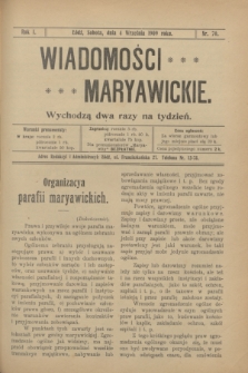 Wiadomości Maryawickie. R.1, nr 70 (4 września 1909)