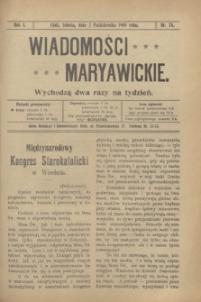 Wiadomości Maryawickie. R.1, nr 78 (2 października 1909)