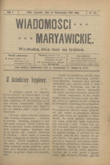 Wiadomości Maryawickie. R.1, nr 85 (28 października 1909)