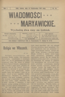 Wiadomości Maryawickie. R.1, nr 86 (30 października 1909)