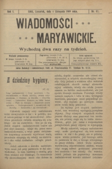 Wiadomości Maryawickie. R.1, nr 87 (4 listopada 1909)