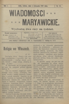 Wiadomości Maryawickie. R.1, nr 88 (6 listopada 1909)