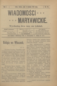 Wiadomości Maryawickie. R.1, nr 98 (11 grudnia 1909)