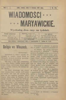Wiadomości Maryawickie. R.1, nr 100 (18 grudnia 1909)