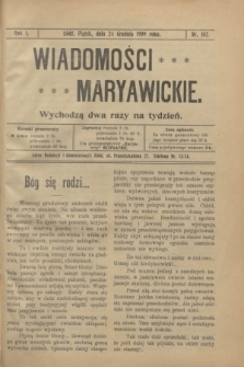 Wiadomości Maryawickie. R.1, nr 102 (24 grudnia 1909)