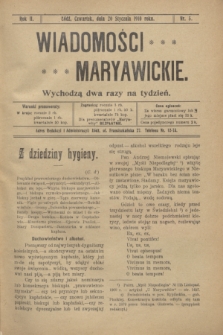 Wiadomości Maryawickie. R.2, nr 5 (20 stycznia 1910)