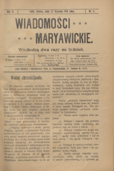 Wiadomości Maryawickie. R.2, nr 6 (22 stycznia 1910)
