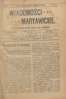 Wiadomości Maryawickie. R.2, nr 7 (27 stycznia 1910)