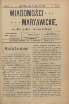 Wiadomości Maryawickie. R.2, nr 12 (12 lutego 1910)