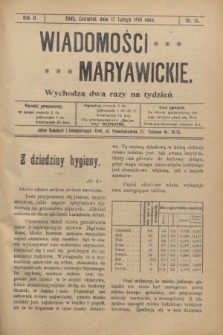 Wiadomości Maryawickie. R.2, nr 13 (17 lutego 1910)