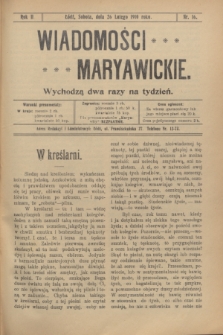 Wiadomości Maryawickie. R.2, nr 16 (26 lutego 1910)