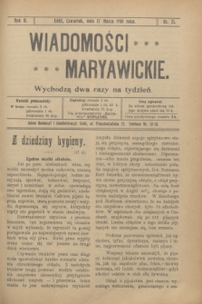 Wiadomości Maryawickie. R.2, nr 21 (17 marca 1910)
