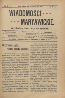 Wiadomości Maryawickie. R.2, nr 22 (19 mraca 1910)
