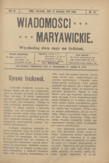 Wiadomości Maryawickie. R.2, nr 33 (28 kwietnia 1910)