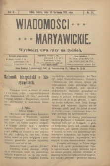 Wiadomości Maryawickie. R.2, nr 34 (30 kwietnia 1910)