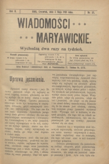 Wiadomości Maryawickie. R.2, nr 35 (5 maja 1910)