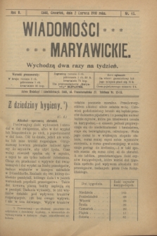 Wiadomości Maryawickie. R.2, nr 43 (2 czerwca 1910)