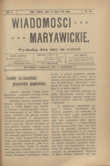 Wiadomości Maryawickie. R.2, nr 60 (30 lipca 1910)