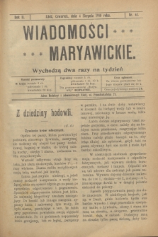 Wiadomości Maryawickie. R.2, nr 61 (4 sierpnia 1910)