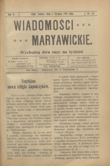 Wiadomości Maryawickie. R.2, nr 62 (6 sierpnia 1910)