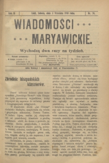 Wiadomości Maryawickie. R.2, nr 70 (3 września 1910)