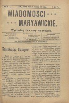Wiadomości Maryawickie. R.2, nr 72 (10 września 1910)