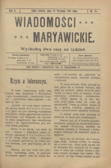 Wiadomości Maryawickie. R.2, nr 76 (24 września 1910)
