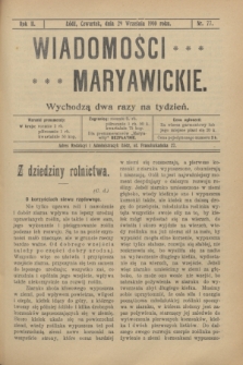 Wiadomości Maryawickie. R.2, nr 77 (29 września 1910)