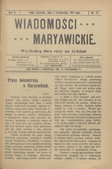 Wiadomości Maryawickie. R.2, nr 79 (6 października 1910)