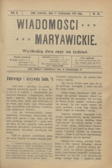 Wiadomości Maryawickie. R.2, nr 85 (27 października 1910)