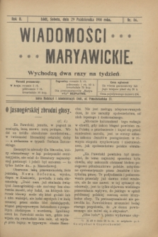Wiadomości Maryawickie. R.2, nr 86 (29 października 1910)