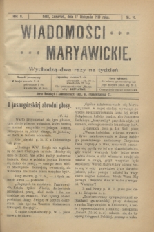 Wiadomości Maryawickie. R.2, nr 91 (17 listopada 1910)